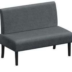 Yaheetech Sofa Couch Armless Loveseat Futon, Dark Grey, Corduroy Fabric