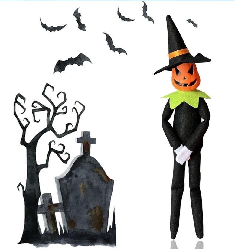 Halloween Pumpkin Elf Doll 🎃 🖤✨️