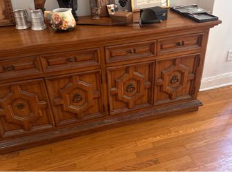 Antique Buffet Wood Cabinet