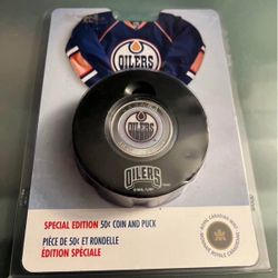 2009 NHL Edmonton Oilers 50 Cent Coin And Puck Special Edition 
