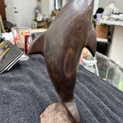 Ironwood Dolphin Statue 