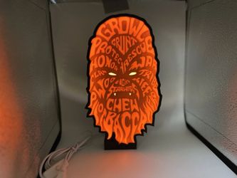 CHEWBACCA LED Lightbox Display | Handmade 3D Printed Star Wars Decor