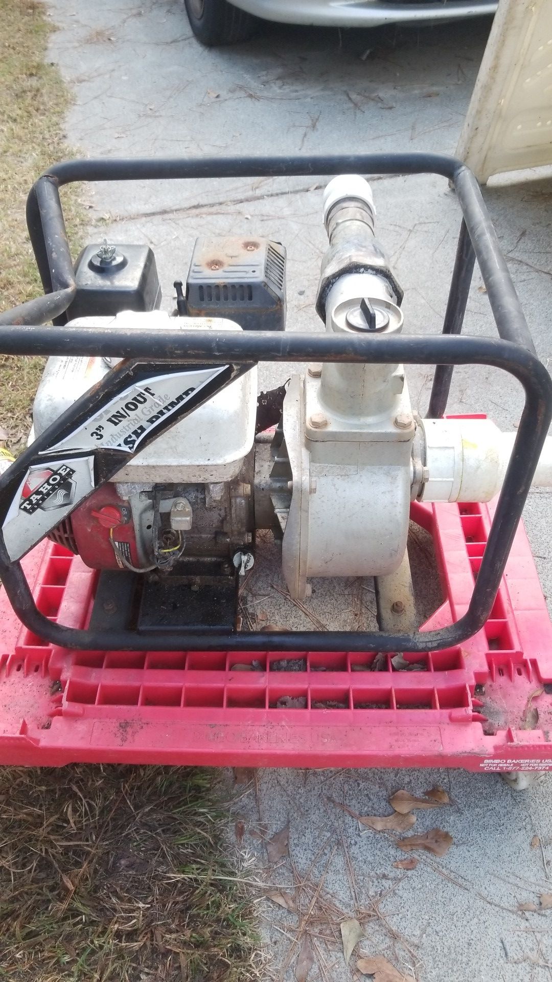 Gas powered water pump.