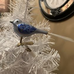 Vintage Blue Bird Christmas Ornament