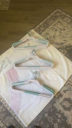 30 Clothes Hangers with Teal Trim