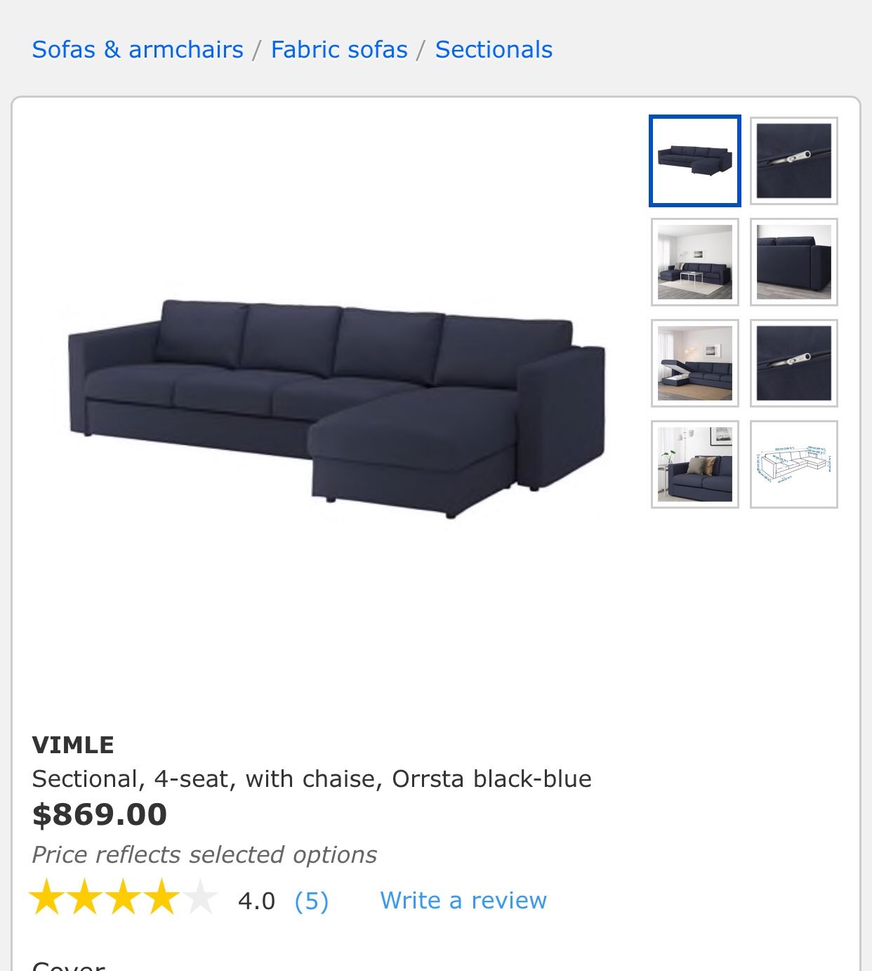 Vimle 4 seat discount sectional