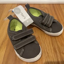 Carters Toddler Boy Girl Grey Casual Shoe Sz 6 Brand New