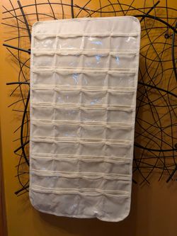 Over-the-Door Hanging Organizer with 40 Clear Pockets – Cream