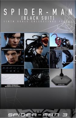 1/6 Hot Toys MMS728 Spider-Man 3 Black Suit Regular Version Figure