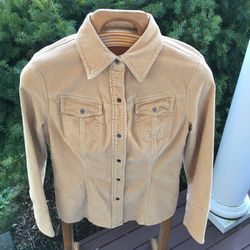Caslon Womens Beige Tan Corduroy Coat Jacket Sz M