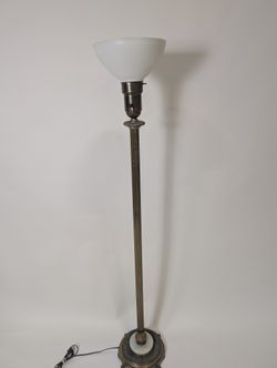 As is Vintage Style Fluted Brass Floor Lamp