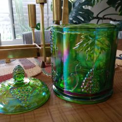 Carnival Glass 70's Candy/Biscuit Jar