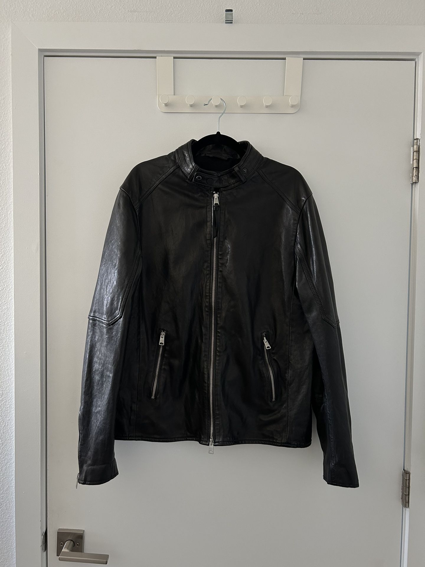 All Saints Cora Leather Jacket, Never Warn (Like New) - XXL