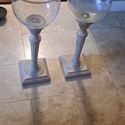 Tall Hurricane Candle Holders.