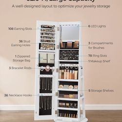 Full-Length Mirror and Adjustable Lights