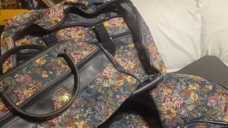 Vintage jaguar brand tapestry design 5 pc luggage