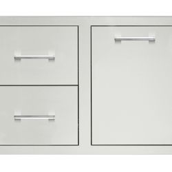 TrueFlame 33-Inch Stainless Steel Right-Hinged Access Door & Double Drawer Combo