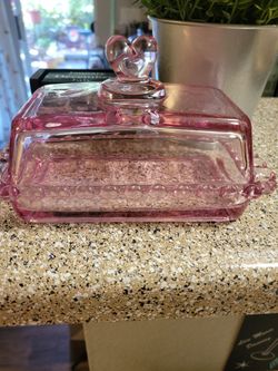 Pink pretty butter dish