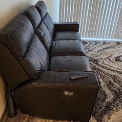 Leather Power Reclining Sofa 