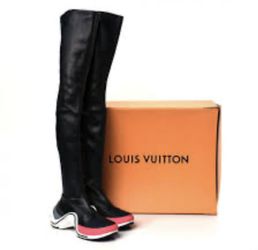 LOUIS VUITTON Lambskin LV Archlight Flat Thigh Boots
