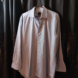 David Donahue Button Up Long Sleeve Dress Shirt Size 17 (32/33)