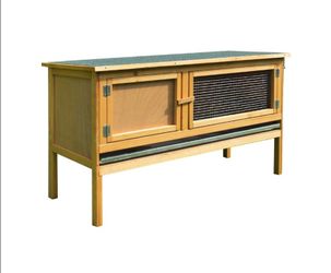 45" Wooden Rabbit Hutch~NEW~w Slide-Out Tray and Openable Roof - Natural