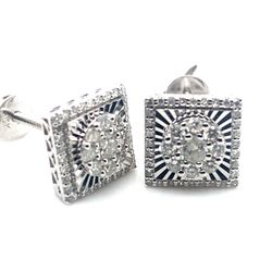 10k White Gold Diamond Cluster Earrrings .52ctw 133621 13