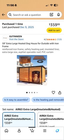 Electrically heated and insulated XL dog house