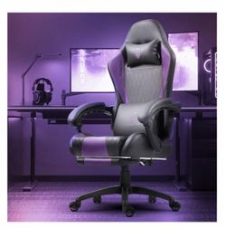 Dowinx Gaming Chair with Massage Lumbar Support and Footrest, Gaming Chairs for Adults, Ergonomic Computer Chair High Back with Pocket Spring Cushion,