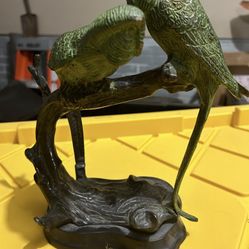 Bronze Parakeet Sculpture 