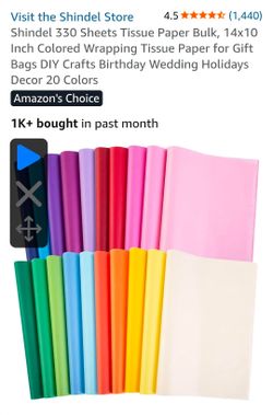 Shindel 330 Sheets Colored Tissue Paper