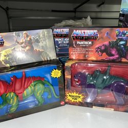 Masters of the Univers Origins- Battle Cat and Panthor (flocked)