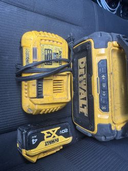 Dewalt radio rapid charger and battery combo