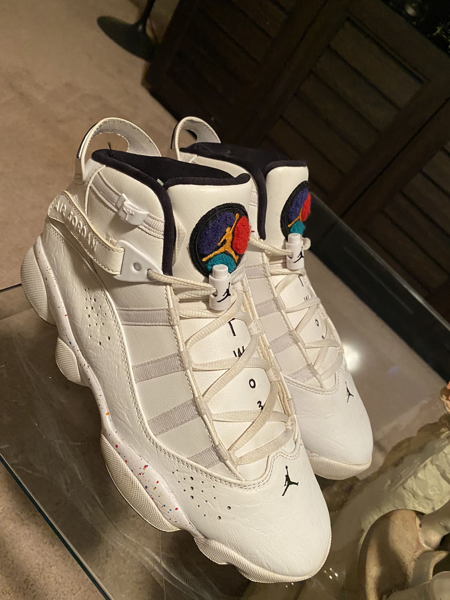 Nike Air Jordan Rings Men's Sz Sneakers Confetti Paint Splatter