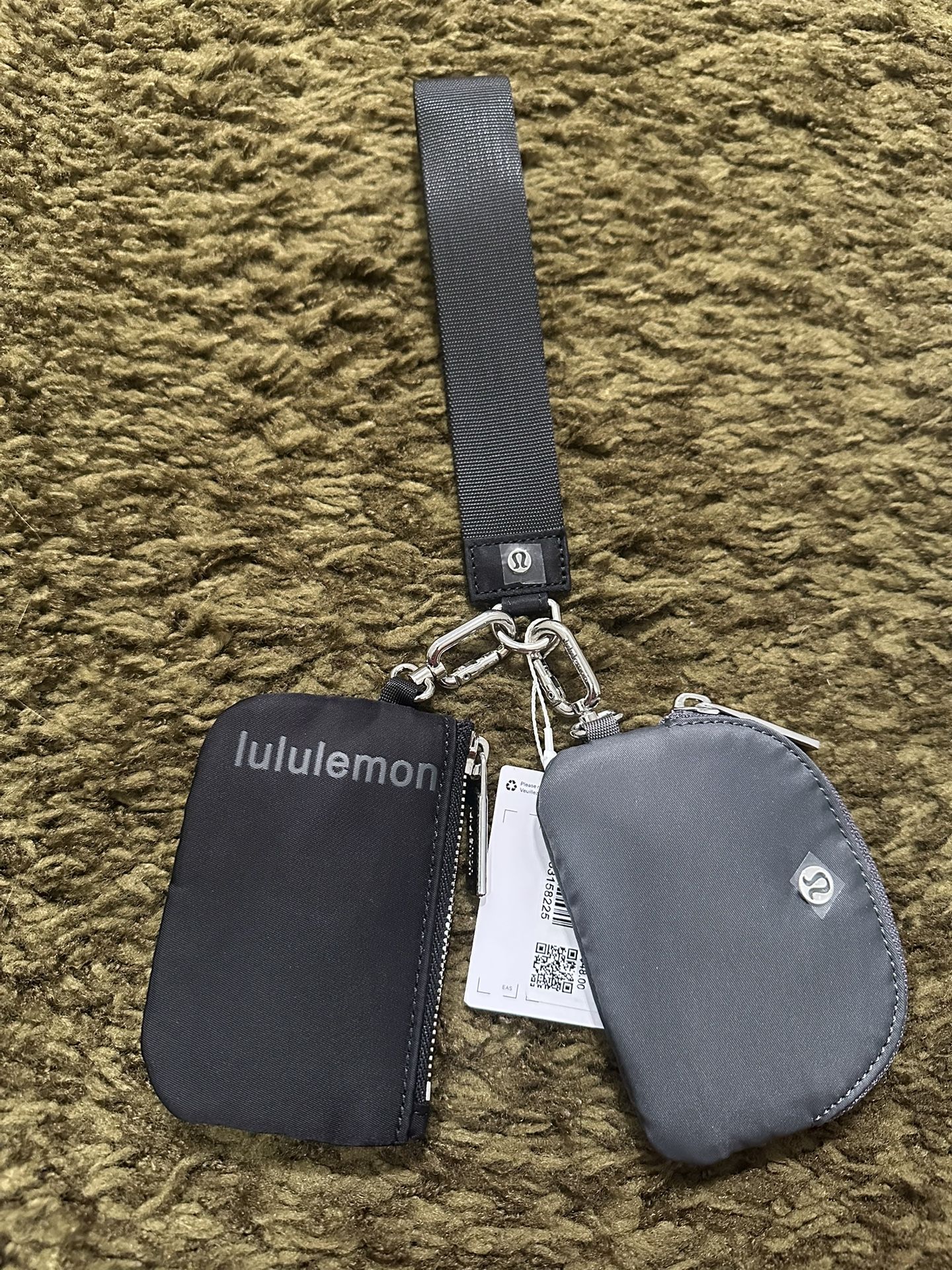 New Lululemon Dual Pouch Wristlet Black And Gray