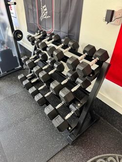 NEW DUMBBELLS 5-50 + RACK