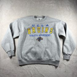 Vintage Lee Sports UCLA Sweatshirt Men’s L Gray Nutmeg Crewneck Made USA 90s#1A