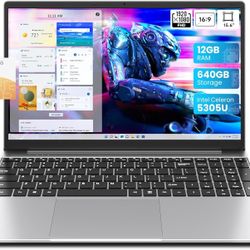 15.6 inch Laptop 12GB RAM 512GB SSD 128GB eMMC, 180 Flat Hinge, Notebook Intel 10th Gen 5305U