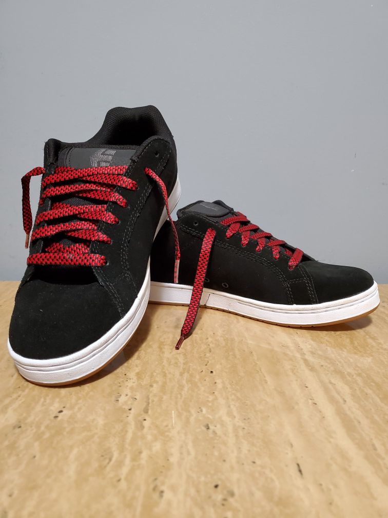 Etnies FADER Skate Shoes Black/White/Burgundy Men's