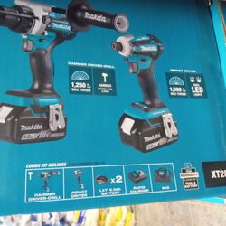 Makita New Kit Hammer Drill And Impact Battery 5ah And Charger 