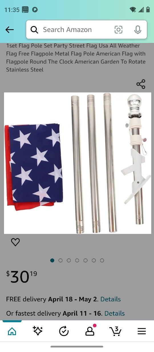 Outdoor American Flag Set