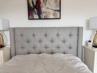 Pottery Barn Harper Tufted Upholstered Queen Headboard