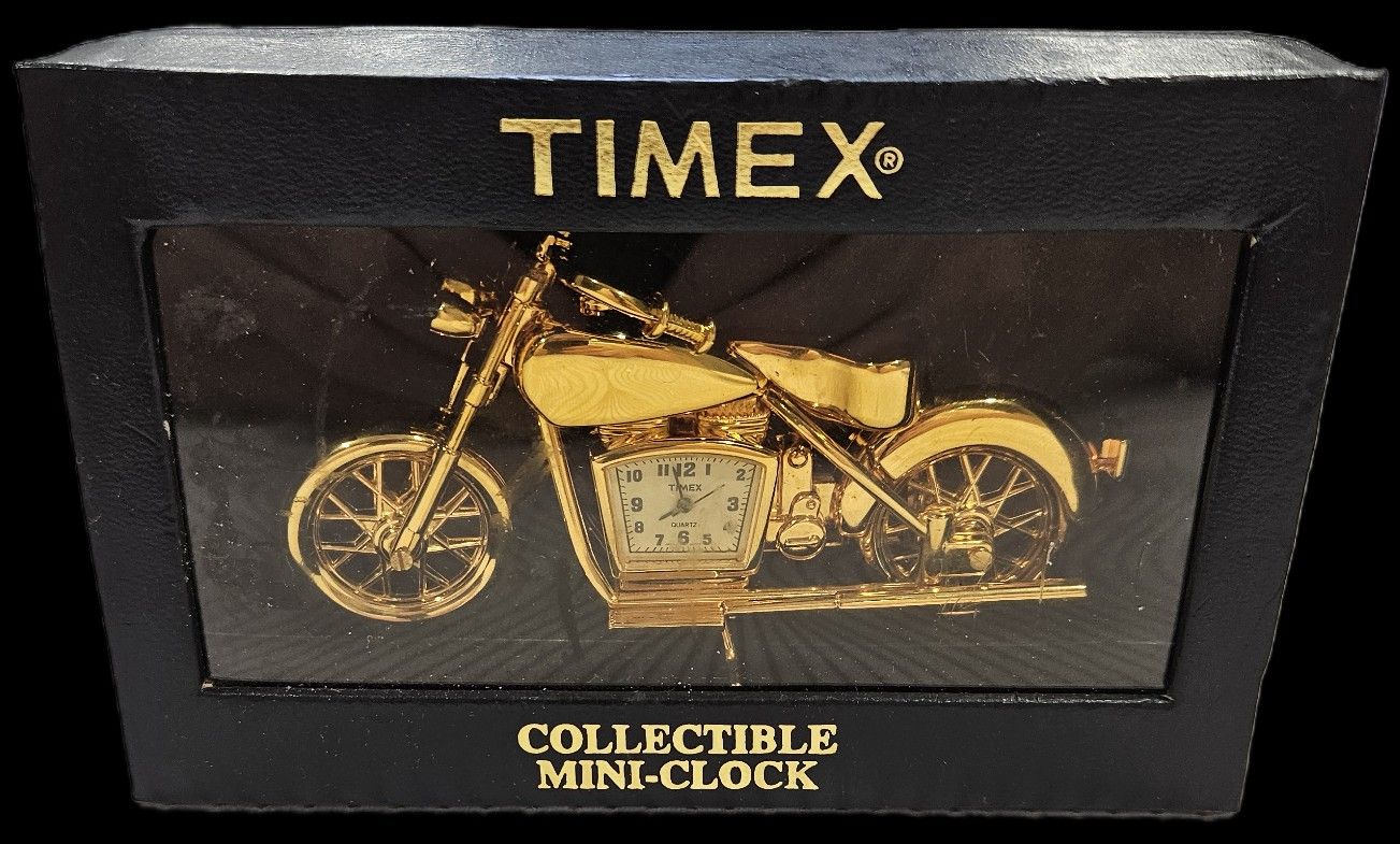 Time Motorcycle Mini Clock