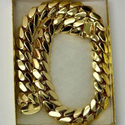 20mm Miami Cuban Link Yellow Gold Plated Bracelet 18k & 14k Crab Old School Regular Lock