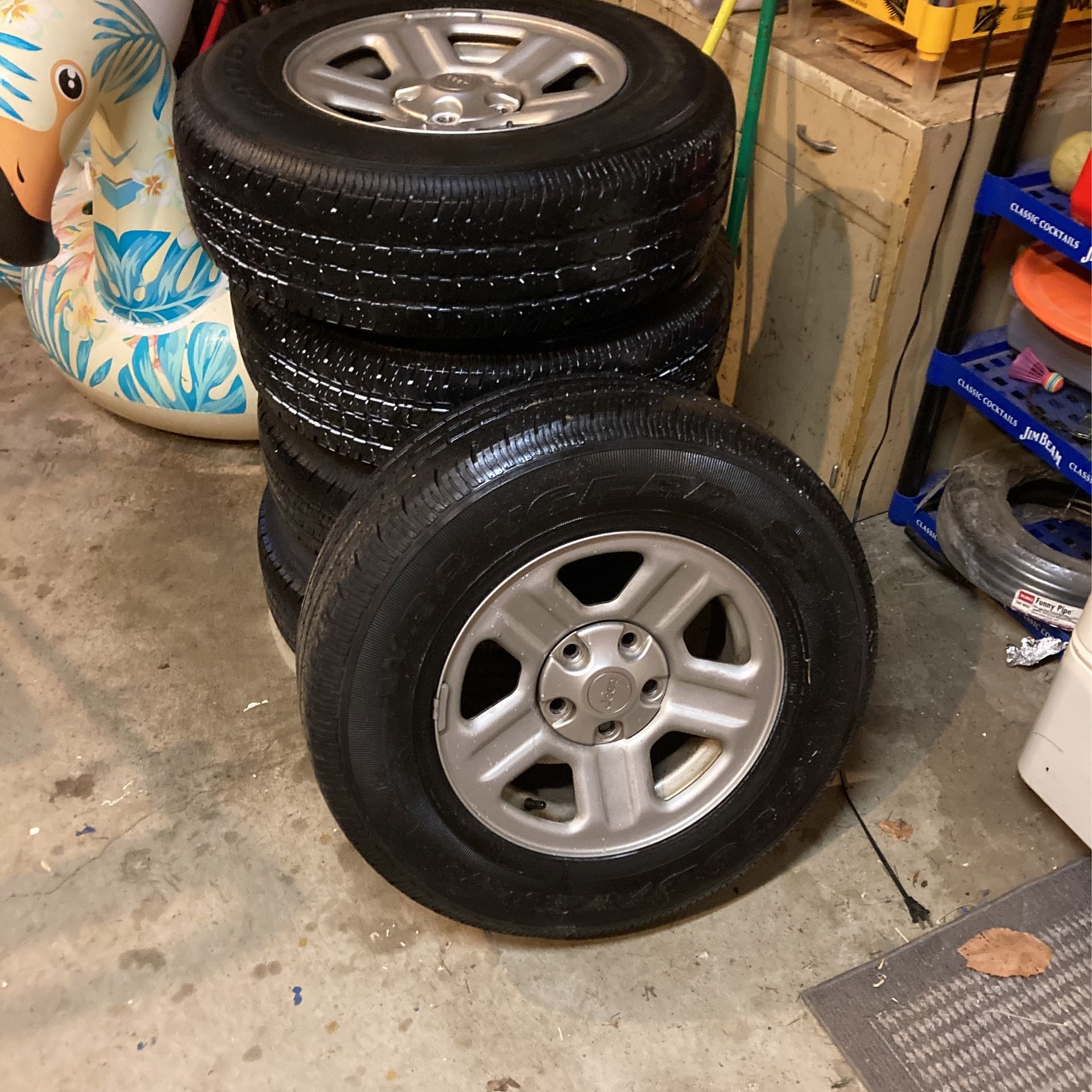 5 Brad New Jeep Tires With Rims $50