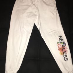 Nice Simple White Reckless Sweat Pants