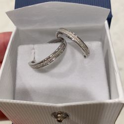 💎 Diamond Hoop Earrings-New In Box