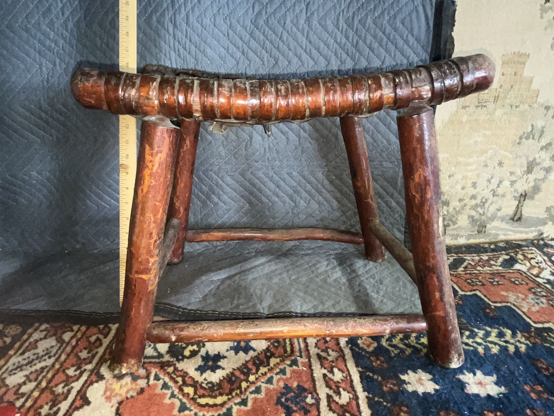 Antique Chinese Woven Stool