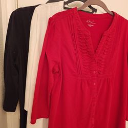 Set Of Three Tunic Style 3/4 Sleeve Jerseys