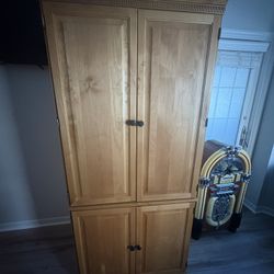 Solid Wood Computer Amoire  Desk 